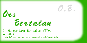 ors bertalan business card